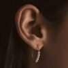 Pearl accent earrings in 925 sterling silver with a polished finish