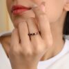 925 Sterling Silver Baguette Cut Garnet Half Eternity Band - Image 7