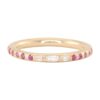 925 Sterling Silver Baguette Diamond and Ruby Band