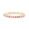 925 Sterling Silver Baguette Diamond and Ruby Band - Image 2