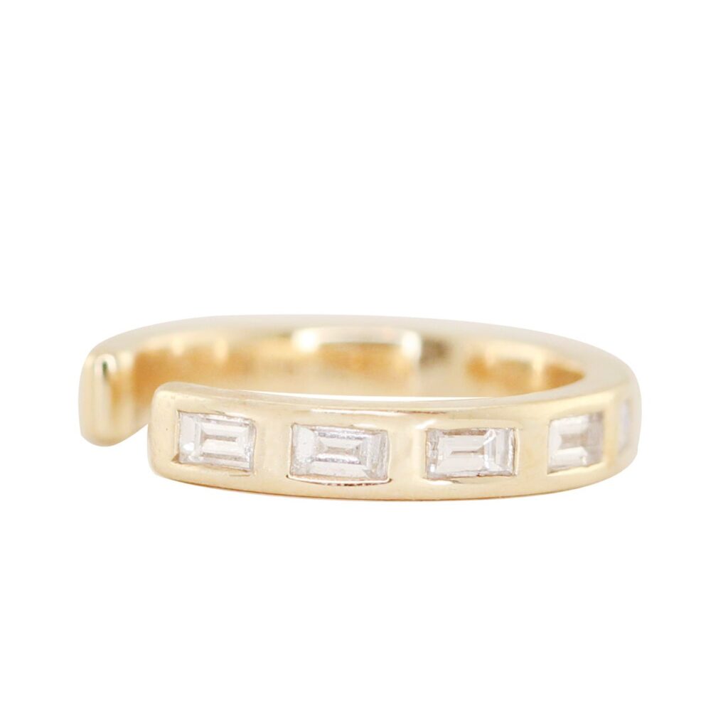 925 Sterling Silver Baguette Diamond Ear Band
