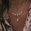 Baguette diamond row necklace with a simple layered-ready design