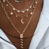 Adjustable 16 to 18 inch necklace with baguette-style stones