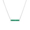 Baguette-cut Premium CZ emerald stones set in a bar necklace