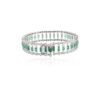 925 Sterling Silver Baguette Emerald Wedding Diamond Bracelet - Image 2