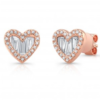 Gold-plated 925 sterling silver heart stud earrings