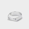 925 Sterling Silver baguette ring with polished finish
