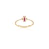 925 Sterling Silver Baguette Ruby and Diamond Wedding Ring - Image 7