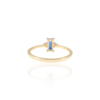 925 Sterling Silver Baguette Shape Blue Sapphire and Diamond Ring - Image 4
