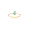 925 Sterling Silver Baguette Shape Emerald and Diamond Ring - Image 4