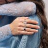925 Sterling Silver Baguette Twist Diamond Ring - Image 2