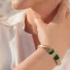 Balance bracelet featuring premium CZ diamond details and malachite