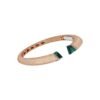 Malachite slim bracelet in 925 sterling silver and thick gold plating