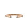 Slim sterling silver bracelet with white agate and gold plating