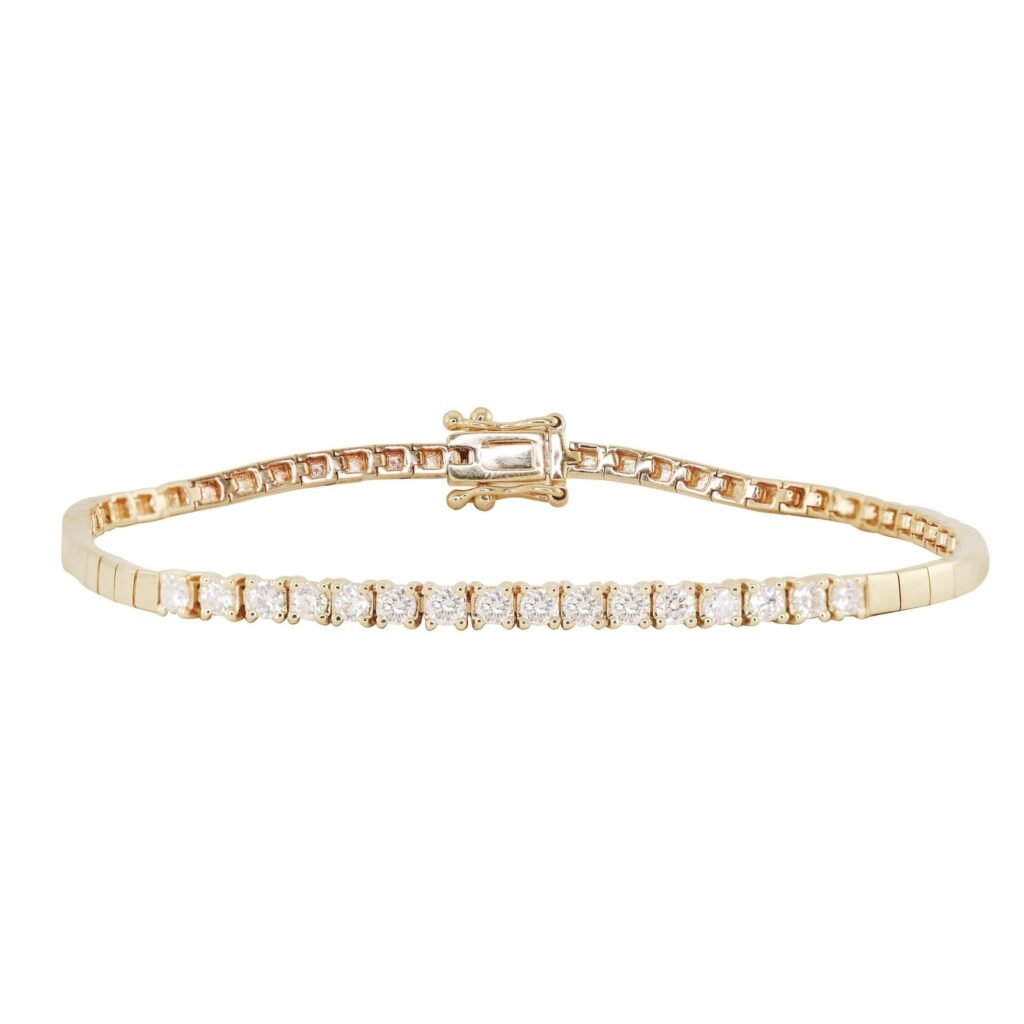 925 Sterling Silver Bar Diamond Tennis Bracelet