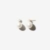 Sterling silver pearl drop earrings with round and baroque pearls