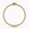 925 Sterling Silver Beaded Minimalist Diamond Ring - Image 4