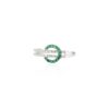 925 Sterling Silver Belt Buckle Ring Emerald and Diamond