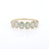 925 Sterling Silver Bezel Set Aquamarine Half Eternity Band