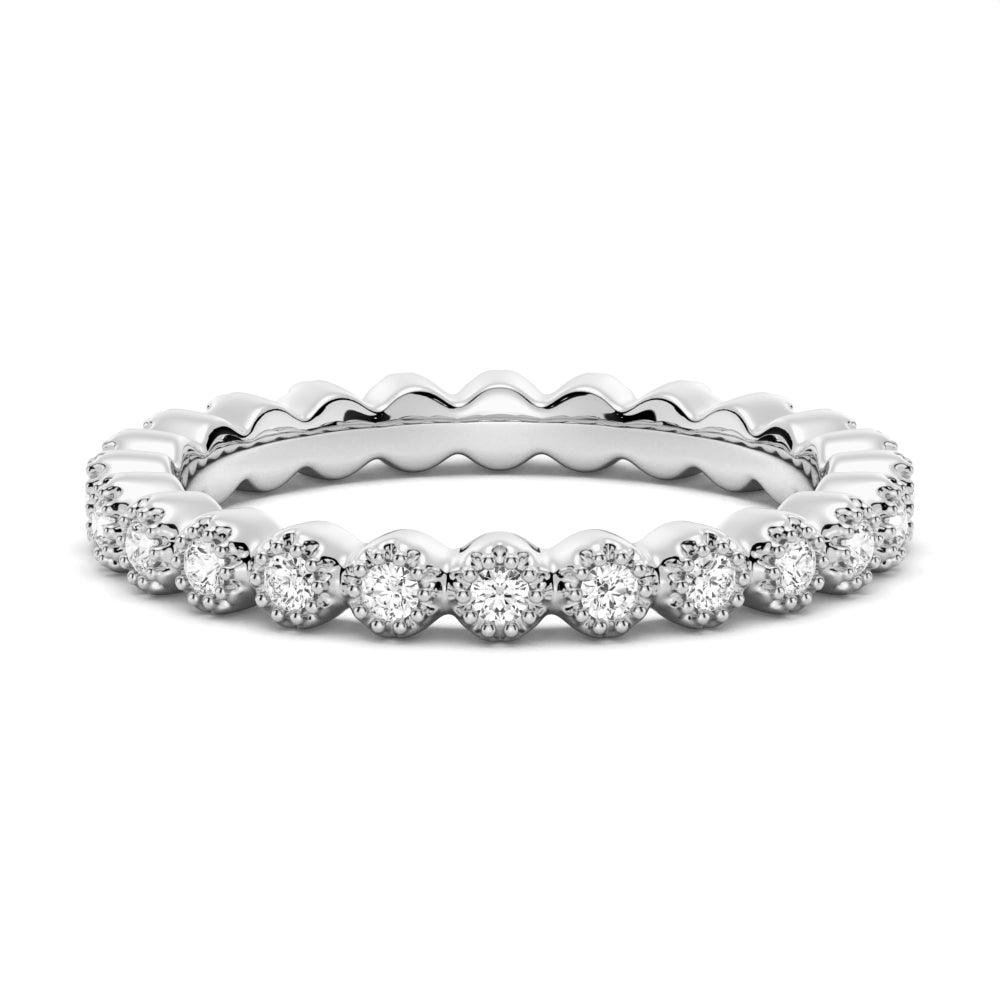 925 Sterling Silver Bezel Set Diamond Eternity Ring