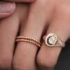 925 Sterling Silver Black and Diamond Star and Moon Vintage Signet Ring - Image 2