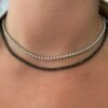 925 Sterling Silver Black Diamond Necklace - Image 2