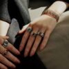 925 Sterling Silver Black Shield Ruby Diamond Ring - Image 4