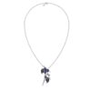 925 Sterling Silver Blackthorn Drop Leaf Pendant Black Spinel and Black Pearl - Image 5