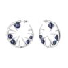 925 Sterling Silver Blackthorn Hoop Earrings and Black Pearl
