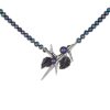 925 Sterling Silver Blackthorn Pearl Necklace Black Spinel and Black Pearl