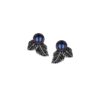 925 Sterling Silver Blackthorn Stud Earrings Black Spinel and Black Pearl