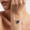 Adjustable sterling silver bracelet with delicate 26 x 22mm leaf motif