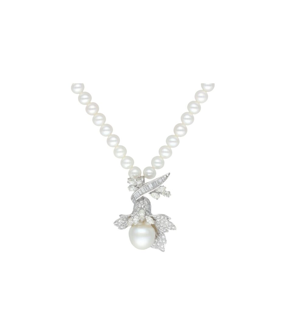 925 Sterling Silver Blooming Pearl Diamond Pendant