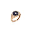 925 Sterling Silver Blue Pinky Diamond Pinky Ring