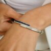 925 Sterling Silver Blue Sapphire and Diamond Bracelet - Image 2
