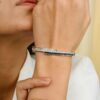 925 Sterling Silver Blue Sapphire and Diamond Bracelet - Image 4