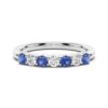 925 Sterling Silver Blue Sapphire and White Sapphire Anniversary Band