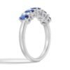 Sterling silver ring featuring blue sapphire and white sapphire stones in prong settings