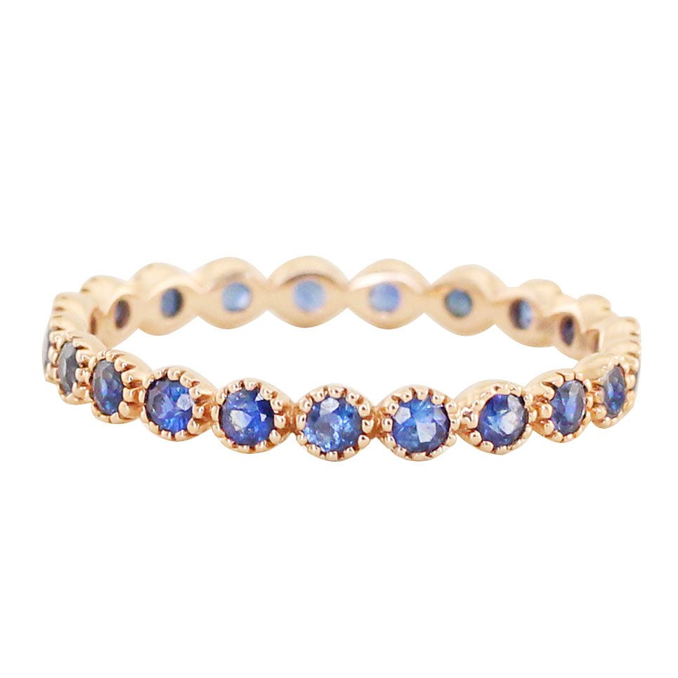 925 Sterling Silver Blue Sapphire Bezel Ring