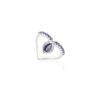 925 Sterling Silver Blue Sapphire Chevron Diamond Ring - Image 3