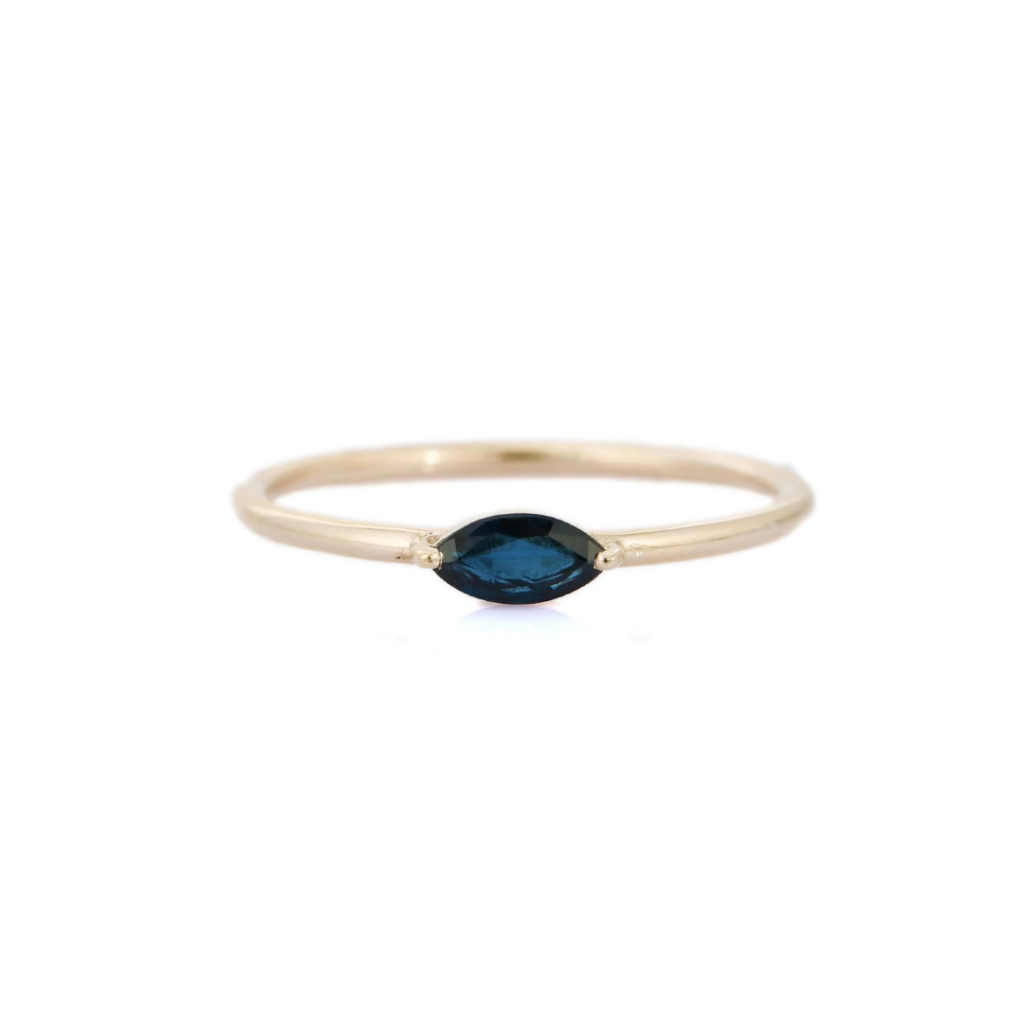 925 Sterling Silver Blue Sapphire Dainty Ring