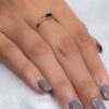 925 Sterling Silver Blue Sapphire Dainty Ring - Image 2