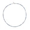 Blue sapphire and diamond choker in 925 sterling silver