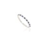 925 Sterling Silver Blue Sapphire Diamond Half Eternity Band - Image 3