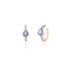 925 Sterling Silver Blue Sapphire Diamond Helix Earrings - Image 3