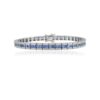 925 Sterling Silver Blue Sapphire Diamond Tennis Bracelet