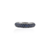 925 Sterling Silver Blue Sapphire Dome Style Band