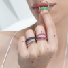 925 Sterling Silver Blue Sapphire Dome Style Band - Image 2
