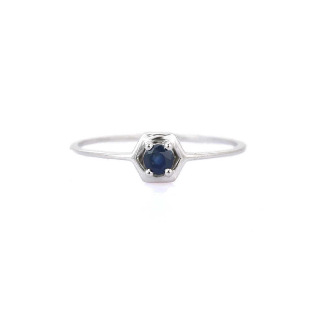 925 Sterling Silver Blue Sapphire Stacking Ring