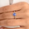 925 Sterling Silver Blue Sapphire Statement Ring - Image 3